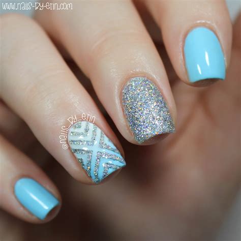 Nailsbyerin Blue And Silver Glitter X Nails