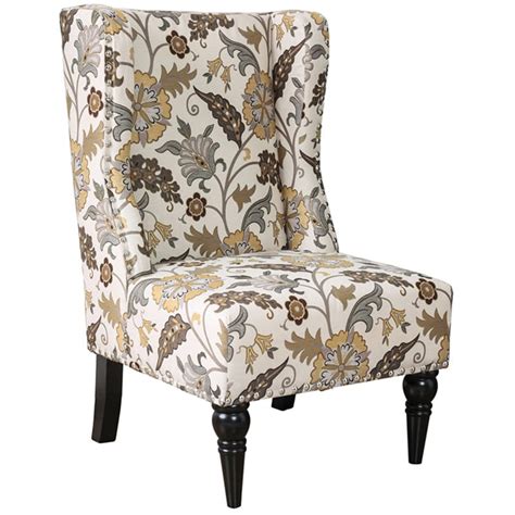 Furniture Of America Lysa Fabric Wingback Accent Chair In Damask