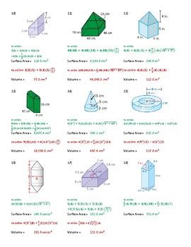 Volume of the box= length×width×. Surface area and Volume of composite Figures Worksheet ...