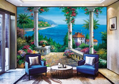 Floral Patio Pr1812 Wall Mural Full Size Large Wall Murals The Mural