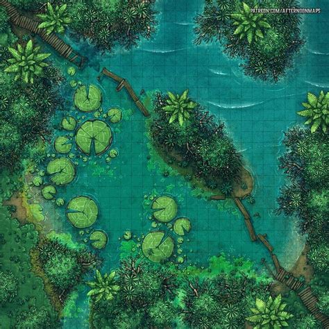 The Mangrove Swamp Battlemap 30x30 Battlemaps Dungeon Maps Dnd