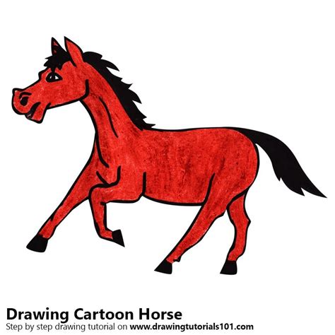 Easy art tutorial for kids. Learn How to Draw a Cartoon Horse (Cartoon Animals) Step ...