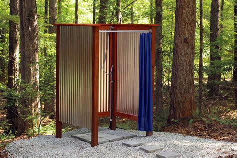 Corrugated Metal Outdoor Shower