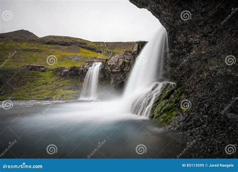 Icelandic Cave Waterfalls Stock Image Image Of Destination 85113595