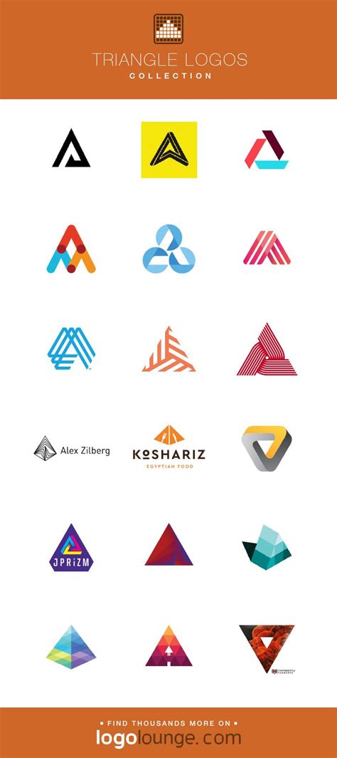 Logo Collection Triangle Vector Logo Designs Geometry Shape Three