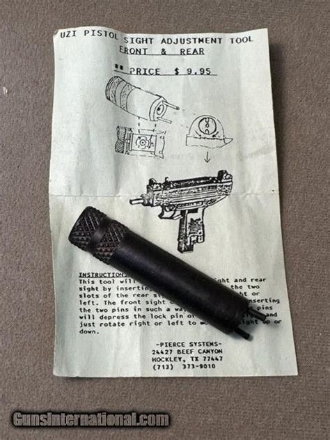 Uzi Vintage Pistol Sight Adjustment Tool Front And Rear For Sale