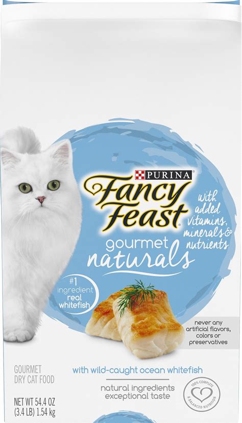 Fancy feast dry cat food seems to be a very high carbohydrate brand, since corn is always among the first five ingredients. Fancy Feast Gourmet Naturals Wild Caught Oceanfish Dry Cat ...