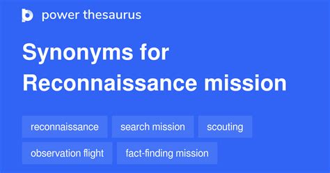 Reconnaissance Mission Synonyms 150 Words And Phrases For