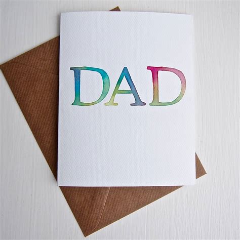 Wouldn't this make a perfect homemade birthday card or party invitation. Handmade Watercolour Fathers Day Dad Birthday Card By ...