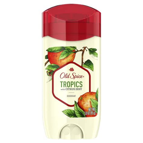 Old Spice Deodorant For Men Tropics With Citrus Zest Scent 3 Oz