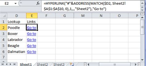 Excel Hyperlink Function