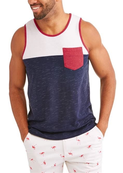 George Mens Color Block Tank Top With Pocket