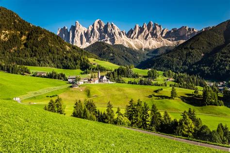 Val Di Funes And Dolomites Val Di Funes Italy Stock Image Image Of