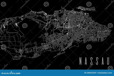 Nassau City Province Vector Map Poster Capital Of Bahamas Municipality