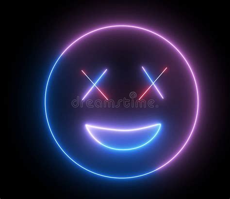 Glühendes Zeichen Neon Emoji Herz Vektorillustration Des Adr Lächeln
