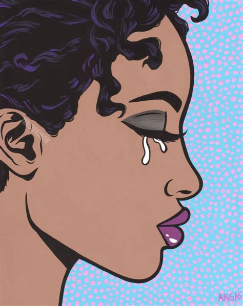 Crying By Turddemon Black Art Painting Pop Art Comic Art