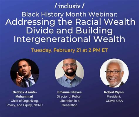 black history month webinar addressing the racial wealth divide and building intergenerational
