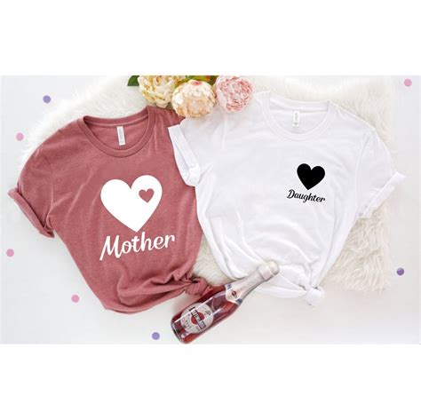Mother Heart Daughter Heart Matching Outfits Mommy And Me Etsy
