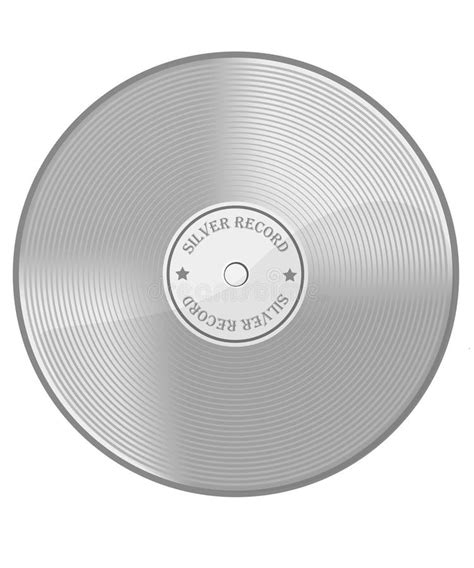 Silver Old Vinyl Record Disk In Blank Paper Case With Free Space For
