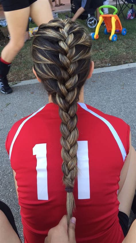French Braid For Volleyball Volleyball Hairstyles Game Day Hair