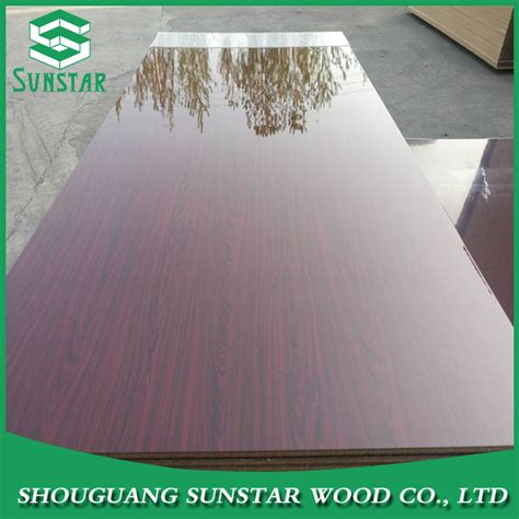 16mm 18mm High Gloss Melamine Faced Medium Density Fiberboard Uv Board