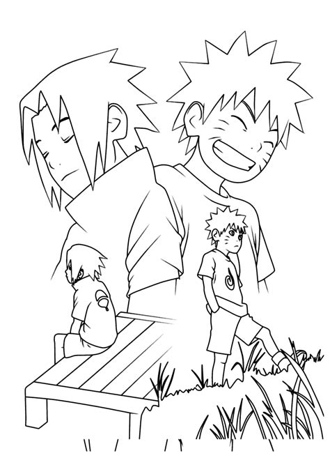 Sasuke E Naruto Crianças Para Colorir E Pintar Imprimir Desenhos