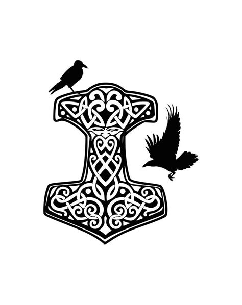 Mjolnir And Flying Ravens Vinyl Decal Thors Hammer Etsy In 2021