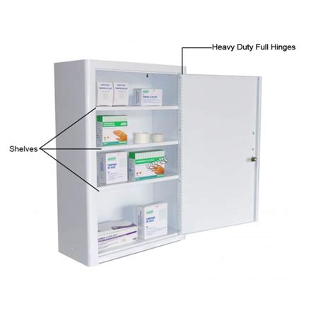 Lockable Metal First Aid Cabinet Large Wall Mounted First Aid Kit Cabinet