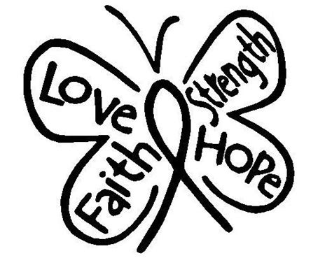 Faith Hope Love Strength Butterfly Vinyl Decal Christian