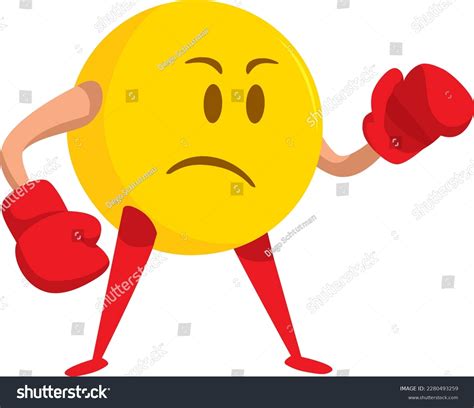 Cartoon Illustration Angry Emoji Fighting Stock Vector Royalty Free