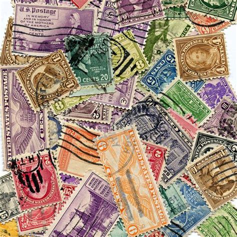 Lot Old Us Postage Stamps Lot 50 Colorful Vintage Antique Early Usa