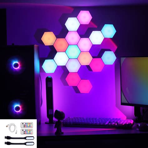 Hexagon Lights Rgb Led Wall Lights With Remote Smart Diy Touch