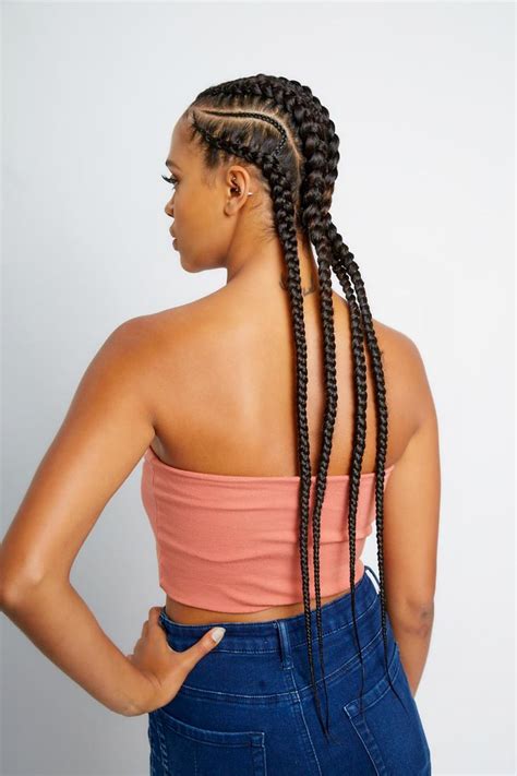See more ideas about natural hair styles, hair styles, braided hairstyles. Stitch Braid Cornrows (3-10 Braids) | Goddess braids ...