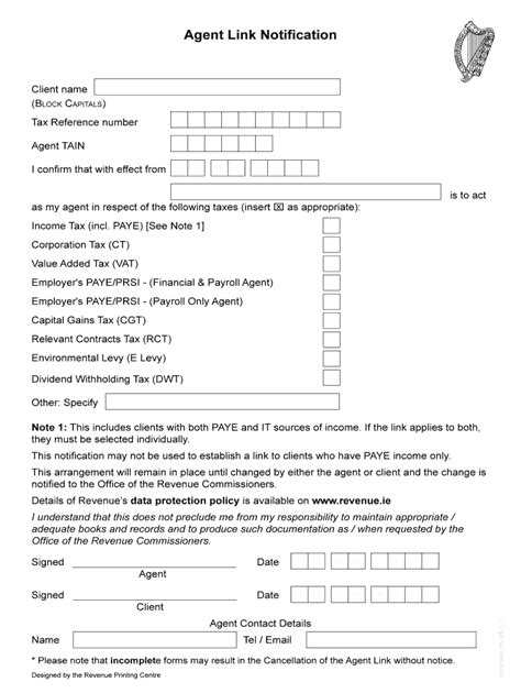 Agent Link Notification Form Fill Online Printable Fillable Blank