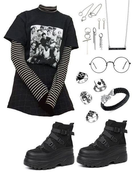 Pin By B U N ゛ On Aw Edgy Outfits Retro Outfits Cute Emo Outfits
