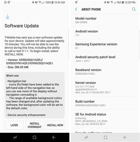 T Mobile Galaxy S8 And S8 Update Adds Navigation Bar Features And