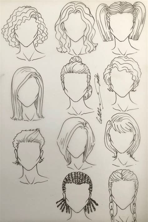 Female Hairstyles Caderno De Croquis De Moda Forma Figura Desenho My