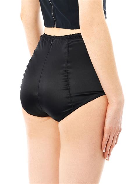 lyst dolce and gabbana satin high waisted knickers in black