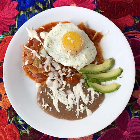 Homemade Chilaquiles Rojos Chilaquiles Food Chilaquiles Rojos