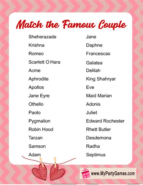 famous couples trivia questions and answers printable