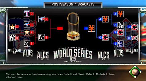 Mlb 15 The Show Current Playoff Brackets As Of 10 23 2015 Youtube