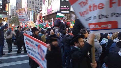 Massive March Following Pro Palestinian Rally In Times Square Youtube