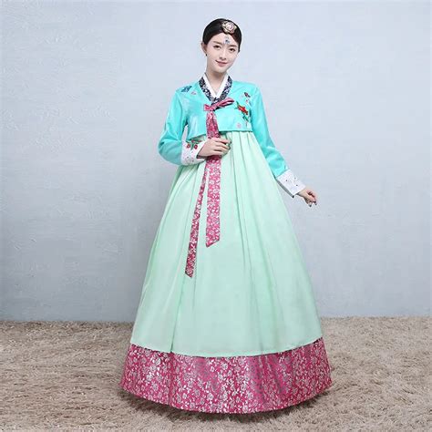 National Women Korean Traditional Dress Hanbok Embroidery Korean Ancient Palace Hanbok Dress