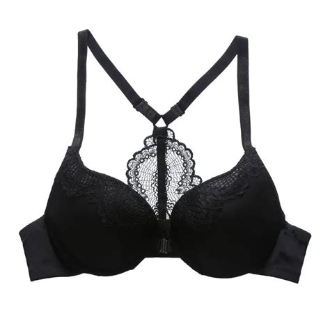 Efinny Sexy Front Buckle Bra Women Lace Beauty Back With Steel Ring
