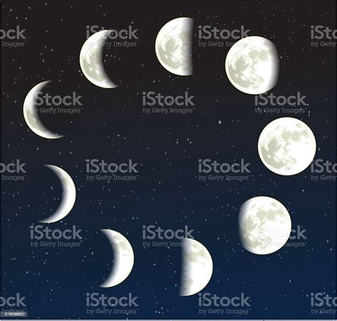 Moon Phases Vector Illustration Stock Illustration Download Image Now
