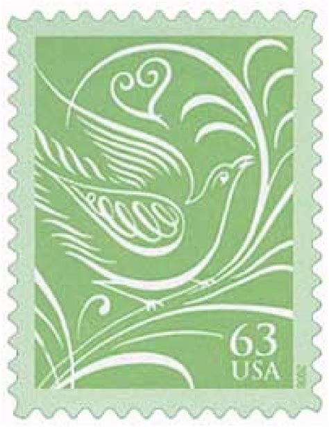 2006 63c Wedding Series Green Doves Usps Stamps Wedding Postage