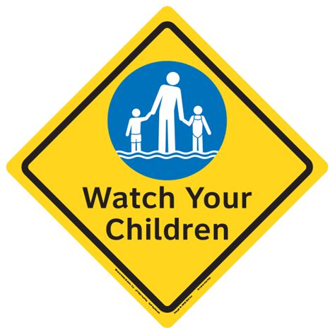 Clarion Eng Span Watch Your Children Indoor Safety Diamond Sign23x23