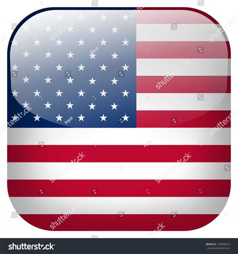 Usa Flag Button Stock Photo 130409810 Shutterstock