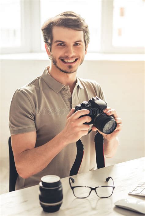 Handsome Young Photographer Stock Image Image Of Place Handsome