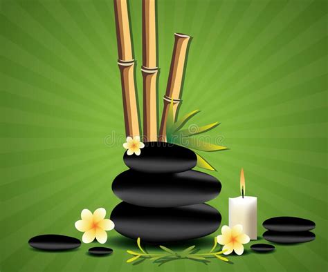 Spa Background With Black Zen Spa Stones Stock Illustration